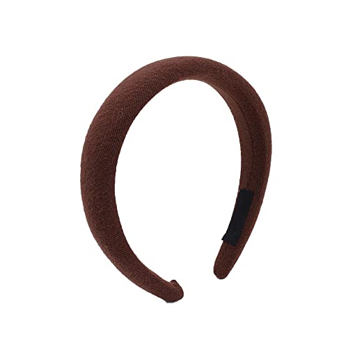 Mode Schwamm Stirnband Stirnband Damen Mädchen Einfarbig Haarband Stirnband Haarschmuck Kopfbedeckung,Dunkelbraun,Einheitsgröße von JAZIEL