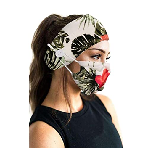 JAZZY PEARLS Knöpfe Stirnband mit Gesichtsmaske, dehnbares Haarband-Set, weiße Blätter JAZZY PEARLS Knöpfe Stirnband mit Gesichtsmaske, dehnbares Haarband-Set, weiße Blätter von JAZZY PEARLS