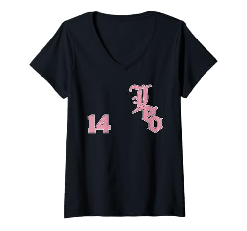 Damen Pope Leo XIV of Chicago Nummer 14 Sporttrikot Pink T-Shirt mit V-Ausschnitt Damen Pope Leo XIV of Chicago Nummer 14 Sporttrikot Pink T-Shirt mit V-Ausschnitt von JB's Pope Shop