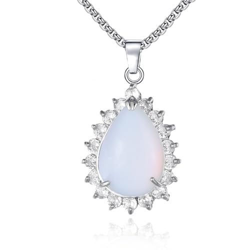 JBAERD Halskette mit Pfauenmotiv, ovaler Kristall, Damen-Anhänger, Edelstein, Trendschmuck, verstellbare Kette mit Geschenkbox, Stein, Achat JBAERD Halskette mit Pfauenmotiv, ovaler Kristall, Damen-Anhänger, Edelstein, Trendschmuck, verstellbare Kette mit Geschenkbox, Stein, Achat von JBAERD