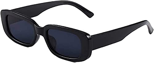 JBINNGROUSE Retro Small Frame Sonnenbrille Männer Und Frauen Trendige Rechteckige Sonnenbrille Cross-Border All-Match Sonnenbrille (Black) von JBINNGROUSE