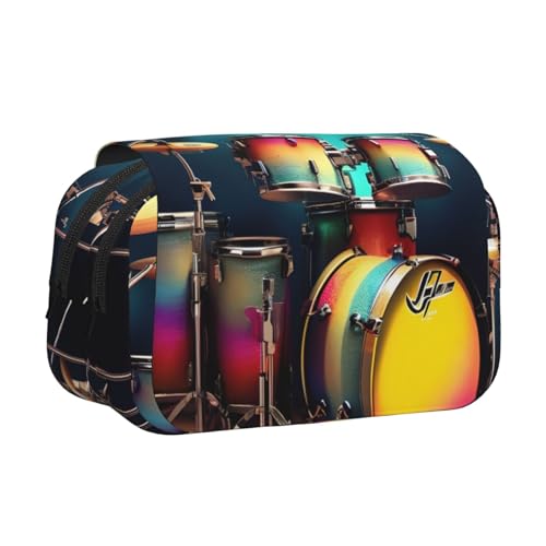 JBJGKHLP Cooles Schlagzeug-Set, bedruckt, vielseitiges Federmäppchen, große Kapazität, Aufbewahrung, Make-up, Kulturbeutel, Reisen, Büro von JBJGKHLP
