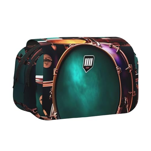 JBJGKHLP Cooles Schlagzeug-Set, vielseitiges Federmäppchen, große Kapazität, Aufbewahrung, Make-up, Kulturbeutel, Reisen, Büro von JBJGKHLP