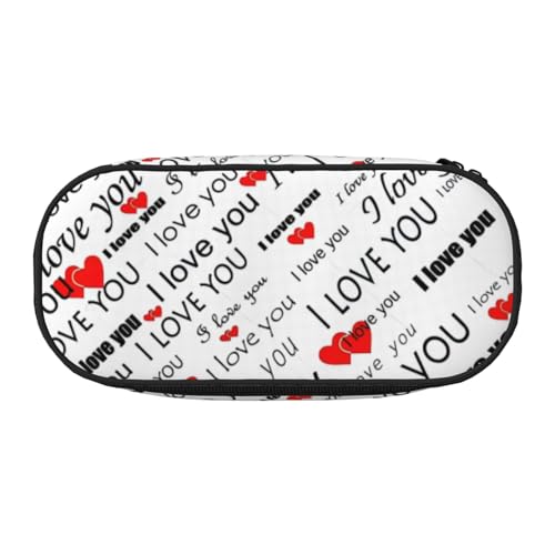 JBJGKHLP Federmäppchen mit Aufschrift "I Love You", mit Herz-Aufdruck, praktische Stifte-Aufbewahrungstasche, Schule, Büro, Essentials, lebendig, Schwarz , Einheitsgröße, Taschen-Organizer JBJGKHLP Federmäppchen mit Aufschrift "I Love You", mit Herz-Aufdruck, praktische Stifte-Aufbewahrungstasche, Schule, Büro, Essentials, lebendig, Schwarz , Einheitsgröße, Taschen-Organizer von JBJGKHLP