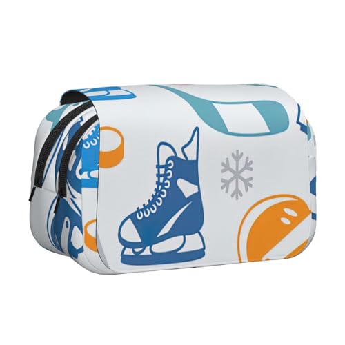 JBJGKHLP Hockey-Elemente, kreativer gemusterter Druck, vielseitiges Federmäppchen, große Kapazität, Aufbewahrung, Make-up, Kulturbeutel, Reisen, Büro von JBJGKHLP