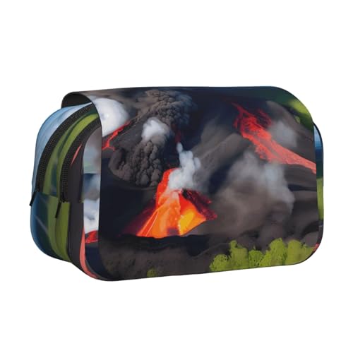 JBJGKHLP Kilauea Federmäppchen, Motiv: Vulkanblüte, vielseitiges Federmäppchen, große Kapazität, Aufbewahrung, Make-up, Kulturbeutel, Reisen, Büro von JBJGKHLP