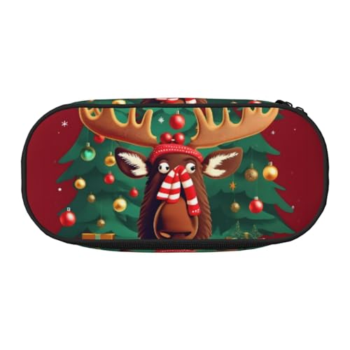 JBJGKHLP Lustiges Weihnachts-Federmäppchen mit Elch-Aufdruck, praktische Stifte-Aufbewahrungstaschen, Schule, Büro, Essentials, lebendig, Schwarz , Einheitsgröße, Taschen-Organizer JBJGKHLP Lustiges Weihnachts-Federmäppchen mit Elch-Aufdruck, praktische Stifte-Aufbewahrungstaschen, Schule, Büro, Essentials, lebendig, Schwarz , Einheitsgröße, Taschen-Organizer von JBJGKHLP