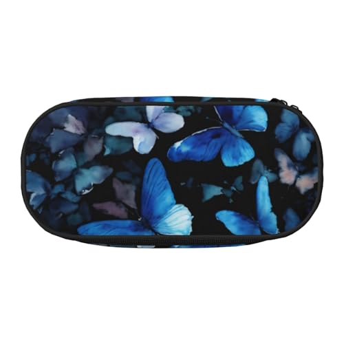 JBJGKHLP Praktische Stifteetui, Motiv: blaue Schmetterlinge, weiße Blumen, praktische Stiftaufbewahrungstaschen, Schule, Büro, Essentials, lebendig, Schwarz , Einheitsgröße, Taschen-Organizer JBJGKHLP Praktische Stifteetui, Motiv: blaue Schmetterlinge, weiße Blumen, praktische Stiftaufbewahrungstaschen, Schule, Büro, Essentials, lebendig, Schwarz , Einheitsgröße, Taschen-Organizer von JBJGKHLP