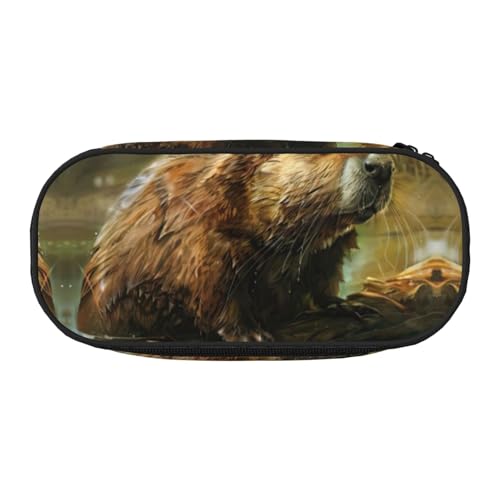 JBJGKHLP Praktisches Federmäppchen mit Biber-Druck, praktische Stift-Aufbewahrungstaschen, Schule, Büro, Essentials, lebendig, Schwarz , Einheitsgröße, Taschen-Organizer JBJGKHLP Praktisches Federmäppchen mit Biber-Druck, praktische Stift-Aufbewahrungstaschen, Schule, Büro, Essentials, lebendig, Schwarz , Einheitsgröße, Taschen-Organizer von JBJGKHLP