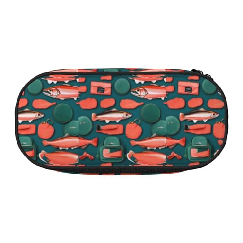 JBJGKHLP Praktisches Federmäppchen mit Lachsmuster, praktische Stift-Aufbewahrungstaschen, Schule, Büro, Essentials, lebendig, Schwarz , Einheitsgröße, Taschen-Organizer JBJGKHLP Praktisches Federmäppchen mit Lachsmuster, praktische Stift-Aufbewahrungstaschen, Schule, Büro, Essentials, lebendig, Schwarz , Einheitsgröße, Taschen-Organizer von JBJGKHLP