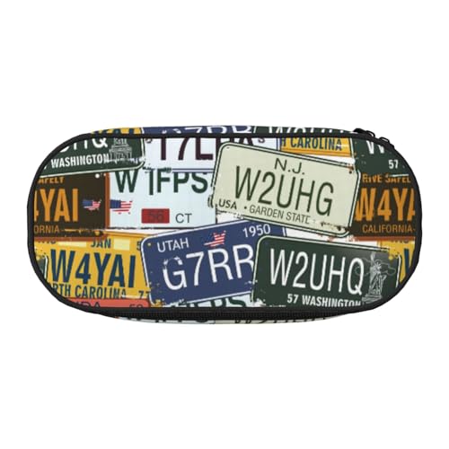 JBJGKHLP Praktisches Federmäppchen mit Nummernschild-Aufdruck, praktische Stift-Aufbewahrungstaschen, Schule, Büro, Essentials, lebendig, Schwarz , Einheitsgröße, Taschen-Organizer JBJGKHLP Praktisches Federmäppchen mit Nummernschild-Aufdruck, praktische Stift-Aufbewahrungstaschen, Schule, Büro, Essentials, lebendig, Schwarz , Einheitsgröße, Taschen-Organizer von JBJGKHLP