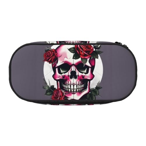 JBJGKHLP Praktisches Federmäppchen mit Rosen-Schädel-Aufdruck, praktische Stift-Aufbewahrungstaschen, Schule, Büro, Essentials, lebendig, Schwarz , Einheitsgröße, Taschen-Organizer JBJGKHLP Praktisches Federmäppchen mit Rosen-Schädel-Aufdruck, praktische Stift-Aufbewahrungstaschen, Schule, Büro, Essentials, lebendig, Schwarz , Einheitsgröße, Taschen-Organizer von JBJGKHLP