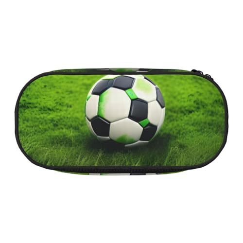 JBJGKHLP Praktisches Federmäppchen mit grünem Grasfußball-Druck, praktische Stift-Aufbewahrungstasche, Schule, Büro, Essentials, lebendig, Schwarz , Einheitsgröße, Taschen-Organizer JBJGKHLP Praktisches Federmäppchen mit grünem Grasfußball-Druck, praktische Stift-Aufbewahrungstasche, Schule, Büro, Essentials, lebendig, Schwarz , Einheitsgröße, Taschen-Organizer von JBJGKHLP