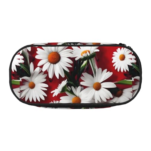 JBJGKHLP Praktisches Federmäppchen mit roten Blumen und weißen Gänseblümchen, praktische Stiftaufbewahrungstaschen, Schule, Büro, Essentials, lebendig, Schwarz , Einheitsgröße, Taschen-Organizer JBJGKHLP Praktisches Federmäppchen mit roten Blumen und weißen Gänseblümchen, praktische Stiftaufbewahrungstaschen, Schule, Büro, Essentials, lebendig, Schwarz , Einheitsgröße, Taschen-Organizer von JBJGKHLP