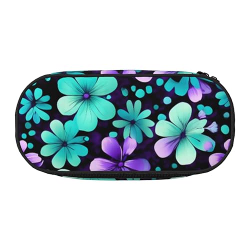 JBJGKHLP Praktisches Federmäppchen mit violetten und blaugrünen Blumen, praktische Stiftaufbewahrungstaschen, Schule, Büro, Essentials, lebendig, Schwarz , Einheitsgröße, Taschen-Organizer JBJGKHLP Praktisches Federmäppchen mit violetten und blaugrünen Blumen, praktische Stiftaufbewahrungstaschen, Schule, Büro, Essentials, lebendig, Schwarz , Einheitsgröße, Taschen-Organizer von JBJGKHLP