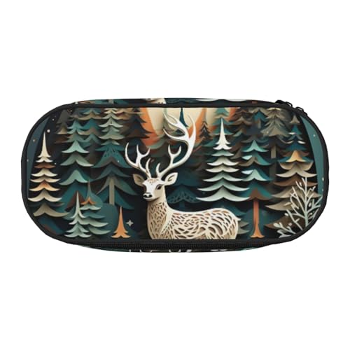 JBJGKHLP Praktisches Federmäppchen mit weihnachtlichem Hirsch-Aufdruck, praktische Stift-Aufbewahrungstaschen, Schule, Büro, Essentials, lebendig, Schwarz , Einheitsgröße, Taschen-Organizer JBJGKHLP Praktisches Federmäppchen mit weihnachtlichem Hirsch-Aufdruck, praktische Stift-Aufbewahrungstaschen, Schule, Büro, Essentials, lebendig, Schwarz , Einheitsgröße, Taschen-Organizer von JBJGKHLP