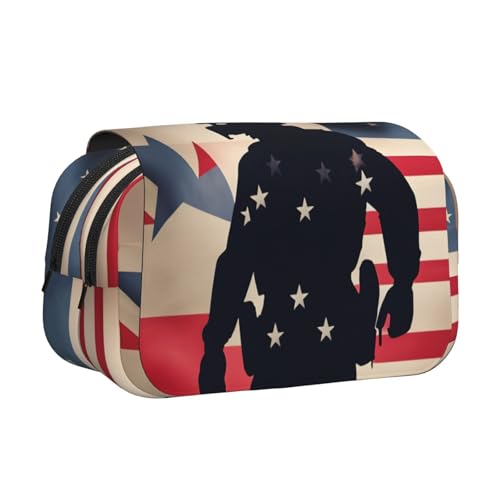 JBJGKHLP Us Military Soldaten Patriotischer Gedenktag Druck Vielseitiges Federmäppchen Große Kapazität Aufbewahrung Make-up Kulturbeutel Reise Büro von JBJGKHLP