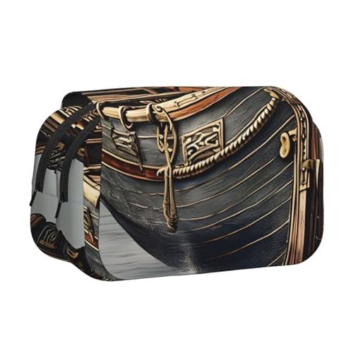 JBJGKHLP Vielseitiges Federmäppchen, Motiv: alte Wikingerboote, große Kapazität, Aufbewahrung, Make-up, Kulturbeutel, Reisen, Büro von JBJGKHLP