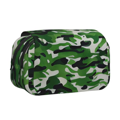 JBJGKHLP Vielseitiges Federmäppchen, großes Fassungsvermögen, Make-up, Kulturbeutel, Reisen, Büro, Grün von JBJGKHLP