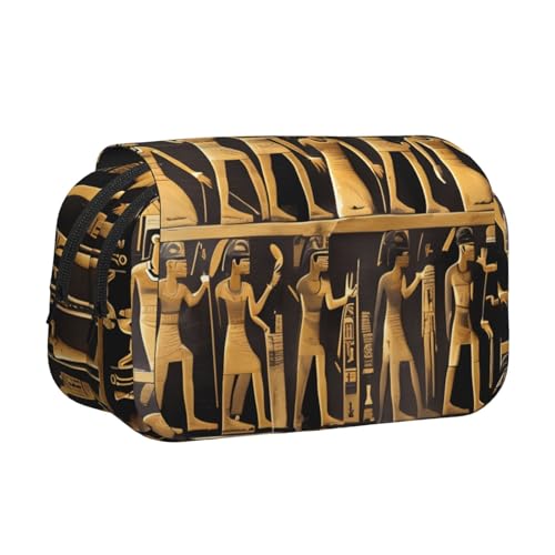 JBJGKHLP Vielseitiges Federmäppchen mit Ägypten-Hieroglyphen-Druck, großes Fassungsvermögen, Aufbewahrung, Make-up, Kulturbeutel, Reisen, Büro von JBJGKHLP