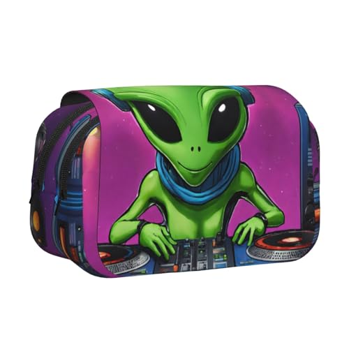 JBJGKHLP Vielseitiges Federmäppchen mit Alien-Druck, großes Fassungsvermögen, Make-up, Kulturbeutel, Reisen, Büro von JBJGKHLP