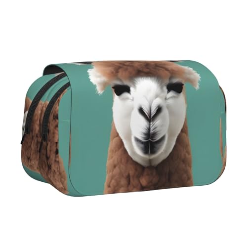 JBJGKHLP Vielseitiges Federmäppchen mit Alpaka-Lama-Druck, große Kapazität, Aufbewahrung, Make-up, Kulturbeutel, Reisen, Büro von JBJGKHLP