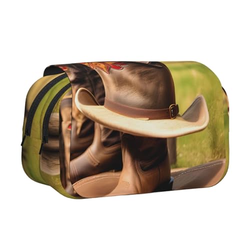 JBJGKHLP Vielseitiges Federmäppchen mit Cowgirl-Stiefel-Motiv, großes Fassungsvermögen, Make-up, Kulturbeutel, Reisen, Büro von JBJGKHLP