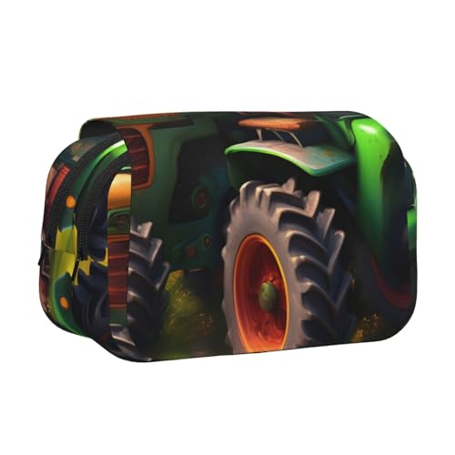 JBJGKHLP Vielseitiges Federmäppchen mit Fantasy-Farm-Traktor-Druck, großes Fassungsvermögen, Aufbewahrung, Make-up, Kulturbeutel, Reisen, Büro von JBJGKHLP