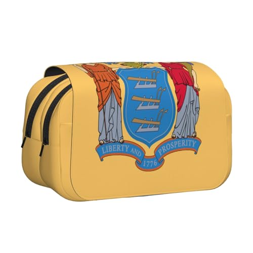 JBJGKHLP Vielseitiges Federmäppchen mit Flagge von New Jersey, großes Fassungsvermögen, Make-up, Kulturbeutel, Reisen, Büro von JBJGKHLP