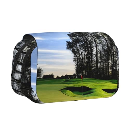 JBJGKHLP Vielseitiges Federmäppchen mit Golfplatz- und Baumaufdruck, große Kapazität, Aufbewahrung, Make-up, Kulturbeutel, Reisen, Büro von JBJGKHLP