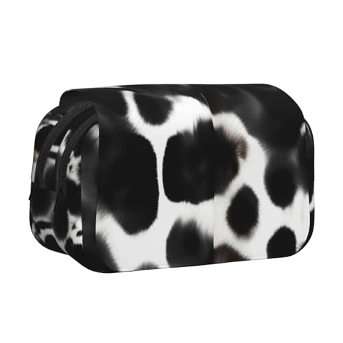 JBJGKHLP Vielseitiges Federmäppchen mit Kuhfell-Aufdruck, großes Fassungsvermögen, Make-up, Kulturbeutel, Reisen, Büro von JBJGKHLP