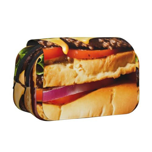 JBJGKHLP Vielseitiges Federmäppchen mit Lebensmittelmuster, lustiges Muster, große Kapazität, Aufbewahrung, Make-up, Kulturbeutel, Reisen, Büro von JBJGKHLP