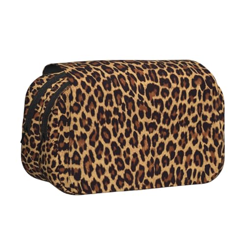 JBJGKHLP Vielseitiges Federmäppchen mit Leopardenmuster, großes Fassungsvermögen, Make-up, Kulturbeutel, Reisen, Büro von JBJGKHLP