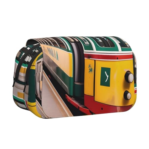 JBJGKHLP Vielseitiges Federmäppchen mit Lissabon-Straßenbahnmuster, großes Fassungsvermögen, Aufbewahrung, Make-up, Kulturbeutel, Reisen, Büro von JBJGKHLP