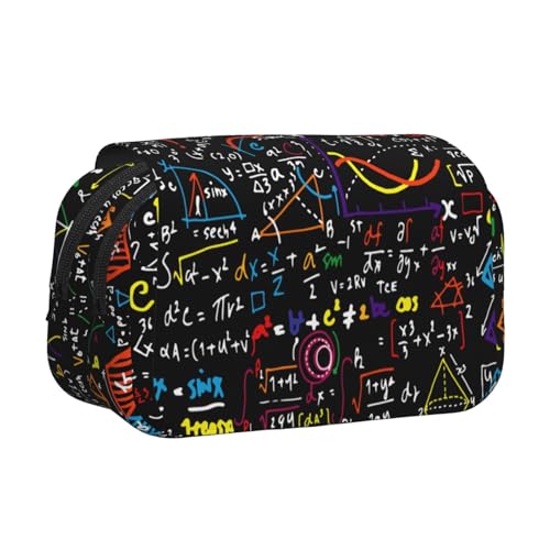 JBJGKHLP Vielseitiges Federmäppchen mit Mathe-Formel-Druck, große Kapazität, Aufbewahrung, Make-up, Kulturbeutel, Reisen, Büro von JBJGKHLP