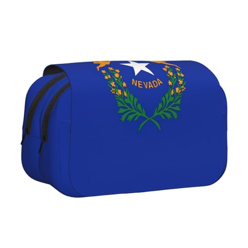JBJGKHLP Vielseitiges Federmäppchen mit Nevada-Flagge, großes Fassungsvermögen, Make-up, Kulturbeutel, Reisen, Büro von JBJGKHLP