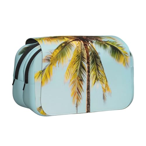 JBJGKHLP Vielseitiges Federmäppchen mit Palmenaufdruck, großes Fassungsvermögen, Aufbewahrung, Make-up, Kulturbeutel, Reisen, Büro von JBJGKHLP