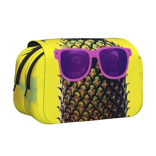 JBJGKHLP Vielseitiges Federmäppchen mit Psych Ananas-Zitat, große Kapazität, Aufbewahrung, Make-up, Kulturbeutel, Reisen, Büro von JBJGKHLP