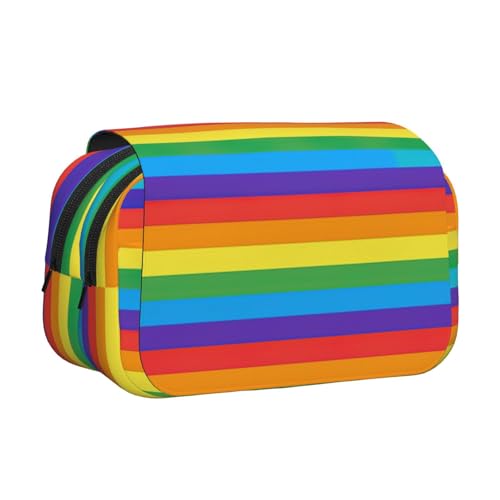 JBJGKHLP Vielseitiges Federmäppchen mit Regenbogen-Muster, große Kapazität, Aufbewahrung, Make-up, Kulturbeutel, Reisen, Büro von JBJGKHLP