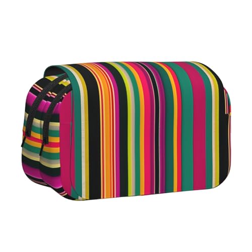 JBJGKHLP Vielseitiges Federmäppchen mit Regenbogenfarben-Streifendruck, großes Fassungsvermögen, Aufbewahrung, Make-up, Kulturbeutel, Reisen, Büro von JBJGKHLP