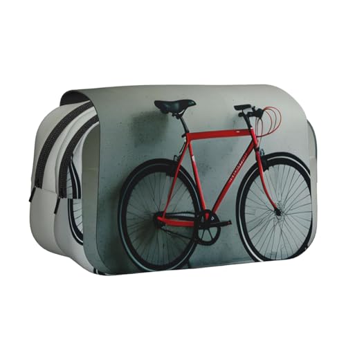 JBJGKHLP Vielseitiges Federmäppchen mit Retro-Fahrradmuster, große Kapazität, Aufbewahrung, Make-up, Kulturbeutel, Reisen, Büro von JBJGKHLP