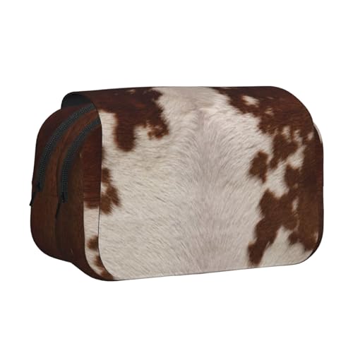 JBJGKHLP Vielseitiges Federmäppchen mit großem Fassungsvermögen, für Make-up, Kulturbeutel, Reisen, Büro, Rot / Braun von JBJGKHLP