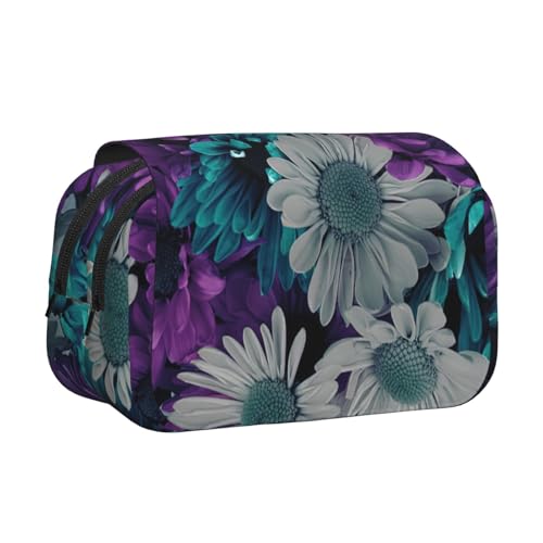 JBJGKHLP Vielseitiges Federmäppchen mit großem Fassungsvermögen, für Make-up, Kulturbeutel, Reisen, Büro, Violett und Blaugrün von JBJGKHLP