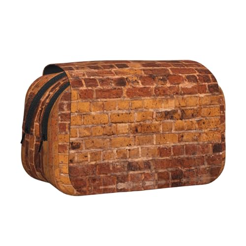 JBJGKHLP Vielseitiges Federmäppchen mit industriellem Ziegelmauer-Hintergrund, großes Fassungsvermögen, Aufbewahrung, Make-up, Kulturbeutel, Reisen, Büro von JBJGKHLP