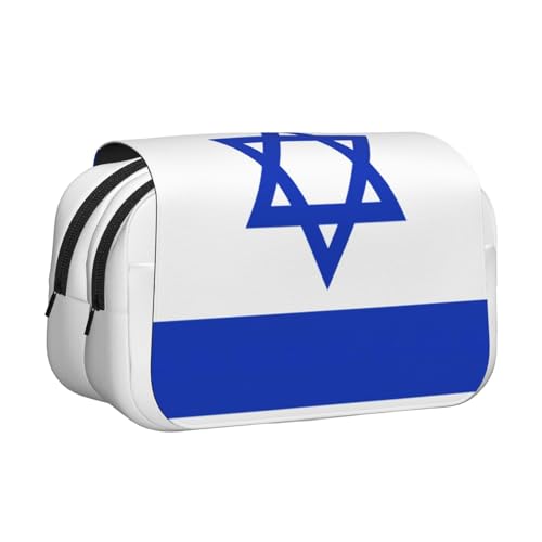 JBJGKHLP Vielseitiges Federmäppchen mit israelischer Flagge, großes Fassungsvermögen, Make-up, Kulturbeutel, Reisen, Büro von JBJGKHLP