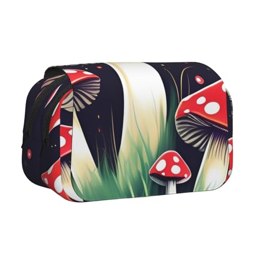 JBJGKHLP Vielseitiges Federmäppchen mit magischem Pilz-Aufdruck, große Kapazität, Aufbewahrung, Make-up, Kulturbeutel, Reisen, Büro von JBJGKHLP