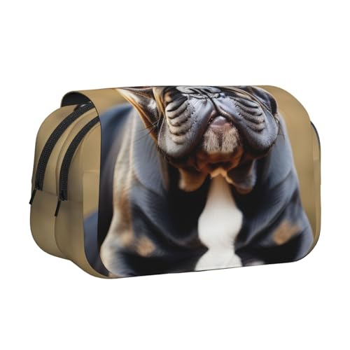 JBJGKHLP Vielseitiges Federmäppchen mit niedlichem Bulldoggen-Druck, großes Fassungsvermögen, Make-up, Kulturbeutel, Reisen, Büro von JBJGKHLP