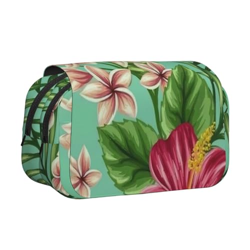 JBJGKHLP Vielseitiges Federmäppchen mit tropischen Blättern und Blumen, große Kapazität, Aufbewahrung, Make-up, Kulturbeutel, Reisen, Büro von JBJGKHLP