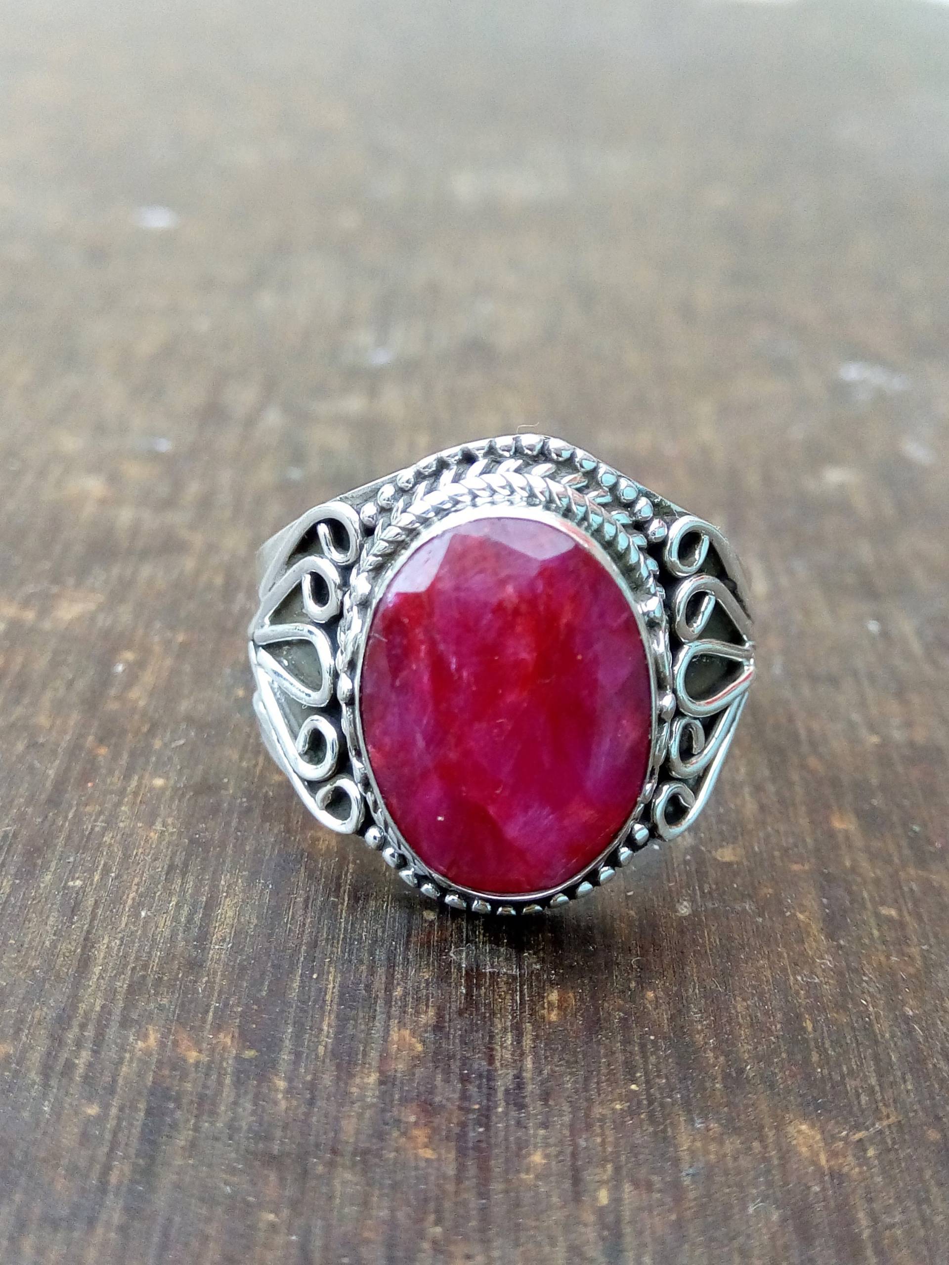 925 Sterling Silber Steinring/Rubin Stein Ring/Handmade Silberring/Statement Ring Größe Us 4-10 925 Sterling Silber Steinring/Rubin Stein Ring/Handmade Silberring/Statement Ring Größe Us 4-10 von JBJewllers