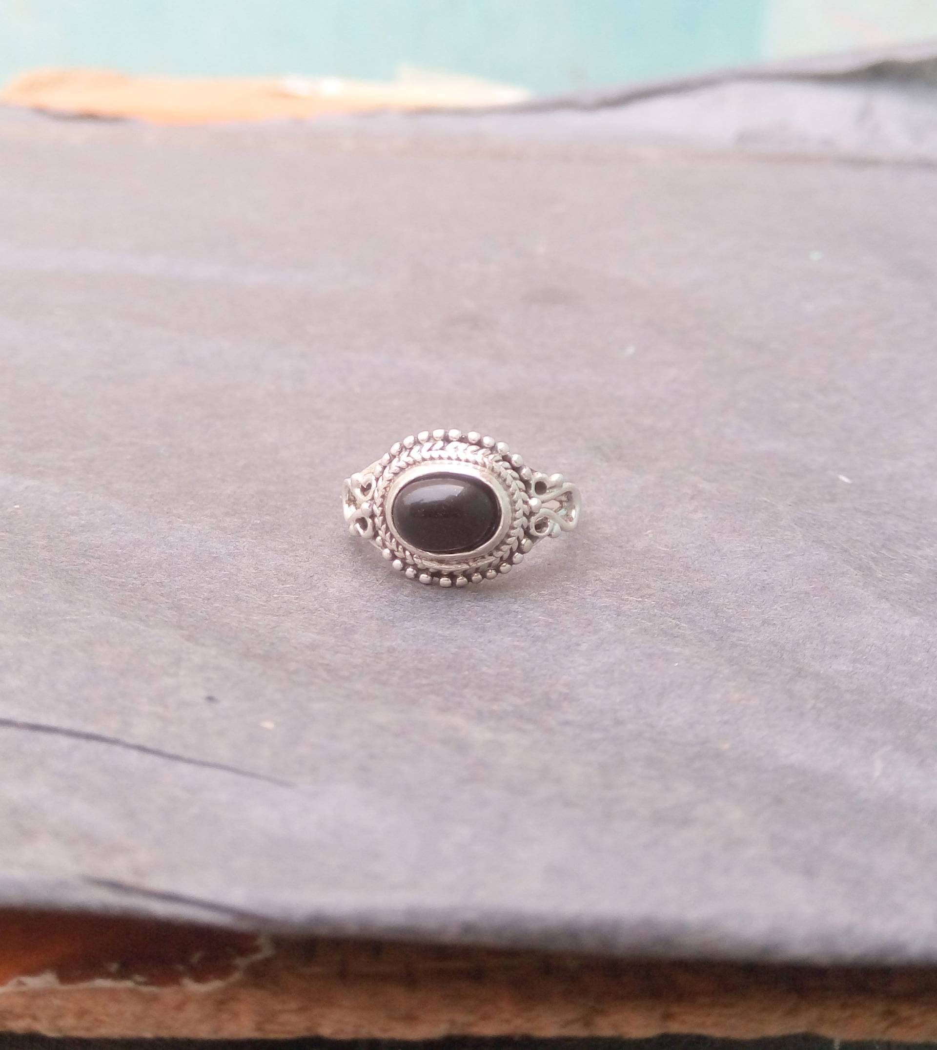 Schwarzer Onyx Steinring/Sterling Silber Ring 925 Silberring Boho Geburtsstein Silberring/Statement Ring/Ring Größe Us 4-10 von JBJewllers